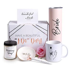 bride to be gifts box, bridal shower, bachelorette gifts for bride, engagement gifts for her, wedding gifts for bride, bachelor party gifts, stainless steel tumbler cup, mug, scented candle - (pink)