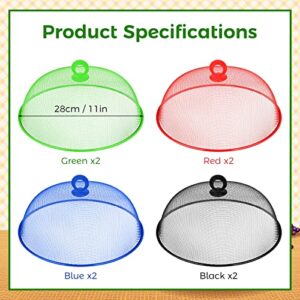 Metal Food Tent Mesh Food Covers Outdoor Food Covers Round Food Nets for Outdoors Reusable Fruit Cover Against Fruit Flies for Table Picnic Camping (8 Pcs)