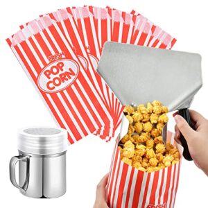 elesunory 202pcs popcorn machine supplies - 1pcs popcorn scoop for popcorn machine- 1pcs popcorn seasoning dredge- 200pcs popcorn bags for movie theater use(1 oz)