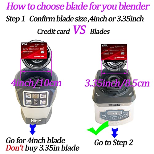 [UPGRADE] 6-Fin Male Blender Blade Replacement Parts for Nutri Ninja Blender BL660 BL770 BL780 BL740 etc.(Small 3.35inch blade)
