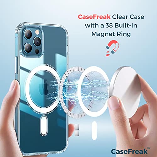 CASEFREAK Clear Case for iPhone 11 with Magnetic Ring, Transparent Silicone case, Compatible with Mag-Safe Accessories, Slim Fit Anti-Yellowing Protective Case for iPhone 11 (6.1" Screen)