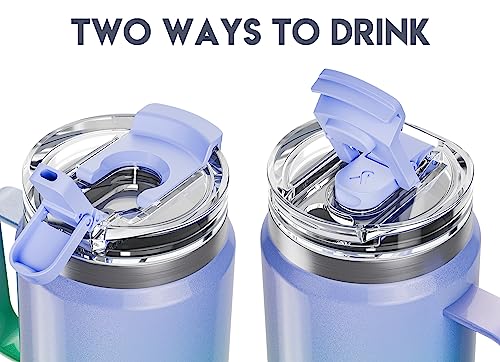 Meoky 32oz Tumbler with Handle, Stainless Steel Travel Mug with 2-in-1 Straw and Sip Lid, Vacuum Insulated Coffee Mug, 100% Leak Proof, Keeps Cold for 24 Hours or Hot for 8 Hours (Fairyland)