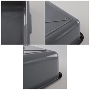 Utiao 22 L Plastic Commercial Bus Tub Box, Deep Gray Restaurant Dishpan Basin, 4 Packs