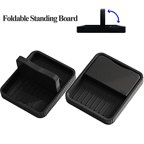 Lid Holder, Spoon Rest for Countertop, Cooking Ladle/Spatula/Spoon Holder for Stove Top, Square, Black