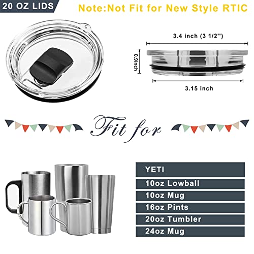 20oz Magnetic Tumbler Lid, BAKDIK 2 Pack Tumbler Replacement Lids for YETI Rambler, Ozark Trail, Old Style Rti, Replacement Magnetic Slider, Magnetic Spill Proof Tumbler Cover