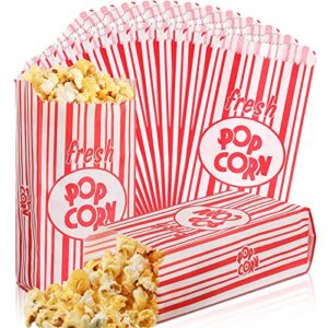 300 pcs paper popcorn bags bulk 1oz popcorn bags individual servings paper sleeves vintage red and white striped pop corn bags for party movie night carnival supplies popcorn machine accessories