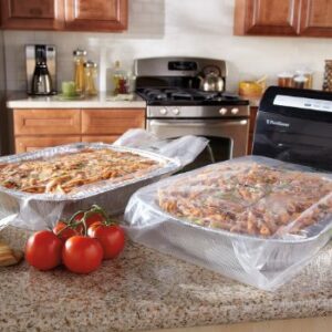 FoodSaver Vacuum Sealer Bags for Extra Large Items, Rolls for Custom Fit Airtight Food Storage and Sous Vide, 11" x 16' (Pack of 2) & 1-Gallon Vacuum Zipper Bags, 12 Count, Multi