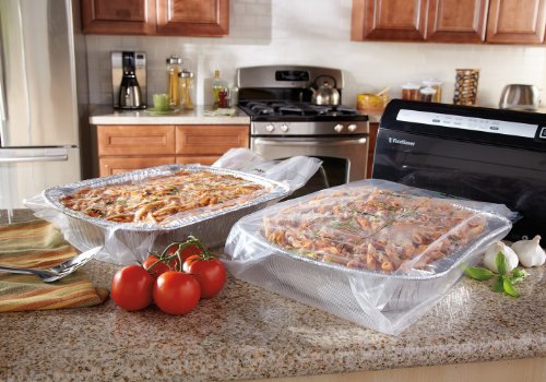 FoodSaver Vacuum Sealer Bags for Extra Large Items, Rolls for Custom Fit Airtight Food Storage and Sous Vide, 11" x 16' (Pack of 2) & 1-Gallon Vacuum Zipper Bags, 12 Count, Multi