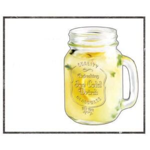 Glaver's Drinking Jars – Set of 6 Mason Jar Cups – 16 Oz Glasses with Handle, Ice-Cold Drinkware Logo – Jars are Ideal for Cold Beverages, Cocktails, Shakes, Sodas, Juice.