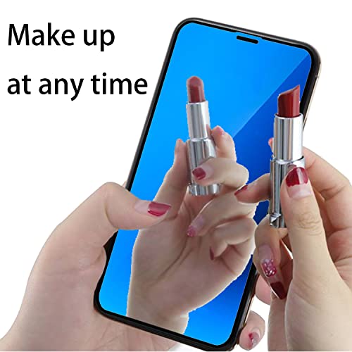 2 PCS Anti-Blue Privacy Tempered Glass Mirror Anti-Spy Screen Protector Anti-Peeping Film Compatible with iPhone 14 Plus /iPhone 13 Pro Max, 6.7 inch Electroplated 9H Hardness Anti-scratch (Blue)