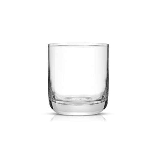 JoyJolt Nova Crystal Whiskey Glasses. Lowball Glasses Set of 4, 10oz Hand Made Short Glass Tumbler with Heavy Base. Double Old Fashioned Rocks Glass for Scotch or Bourbon Dishwasher Safe Glassware.