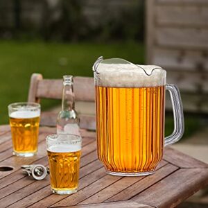 Amazing Abby - Cheerly Beerly - 2-Pack Unbreakable Plastic Beer Pitcher (60 oz), Restaurant-Grade Polycarbonate Beverage Dispenser with Pour Spout, Dishwasher-Safe, Great for Beer, Sangria, and More