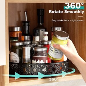Lazy Susan Organizer, 11 Inch Lazy Susan Turntable for Cabinet Table, PHINOX Turntable Organizer Lazy Susan Spice Rack with Non-Slip Pad, Lazy Susan for Kitchen Bathroom Pantry Vanity (Metal)