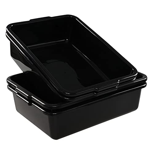 Gloreen 4 Pack Bus Box Commercial, 13 L Dirty Dish Bin Utility Tub, Black