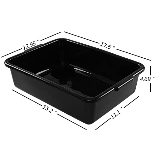 Gloreen 4 Pack Bus Box Commercial, 13 L Dirty Dish Bin Utility Tub, Black