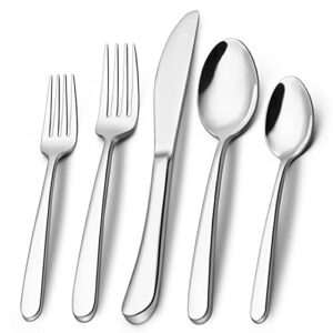40-piece silverware set, heavy duty stainless steel flatware set for 8, food-grade tableware cutlery set, utensil sets for home restaurant, mirror finish, dishwasher safe