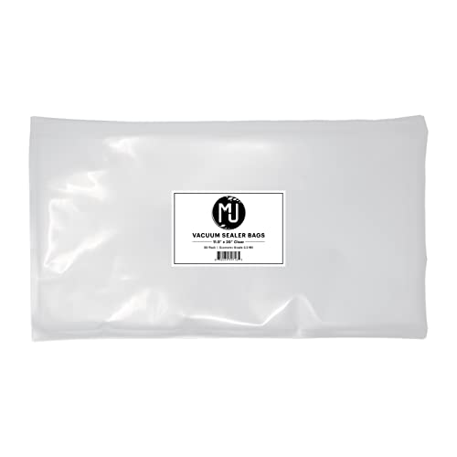 MJ Commercial-Grade Vacuum Sealer Bags for Food Storage, Sous Vide | Case of 500 (11.5" x 20" 3.2 Mil, Clear)