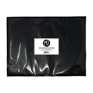 mj commercial-grade vacuum sealer bags for food storage, sous vide | case of 500 (15" x 20" 5 mil, black and clear)