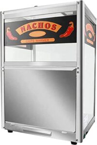 commercial grade nacho warmer with scoop chip holding cabinet countertop