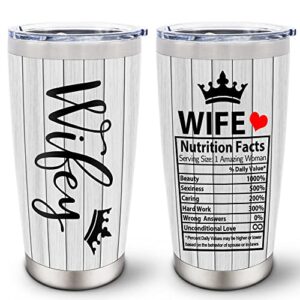vutieso gifts for wife, wife birthday gifts, wife gifts, anniversary romantic gift for wife, wifey gifts, gifts for wife from husband, couples gifts for wife coffee tumbler 20oz, funny gift for her