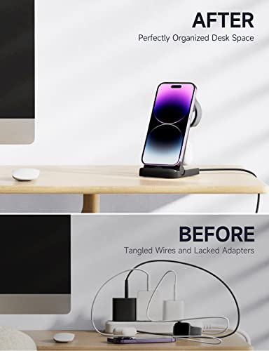 3 in 1 Charging Station, Foldable Wireless Charger, 18W Fast Charging Station for Multiple Devices, Portable Charger Compatibles with iPhone 14/13/12/11/XS/XR Series, AirPods, iWatch