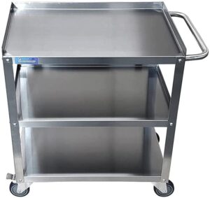 commercial stainless steel 3 shelf utility kitchen metal cart 24"x15"x33"