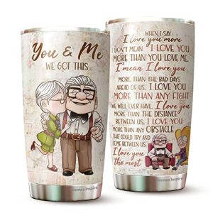 couple tumbler - gift for wife from husband - valentine tumbler - couple gift - gifts for anniversary couple - you and me we got this tumbler - gifts for her - gifts for wife - tumbler 20oz
