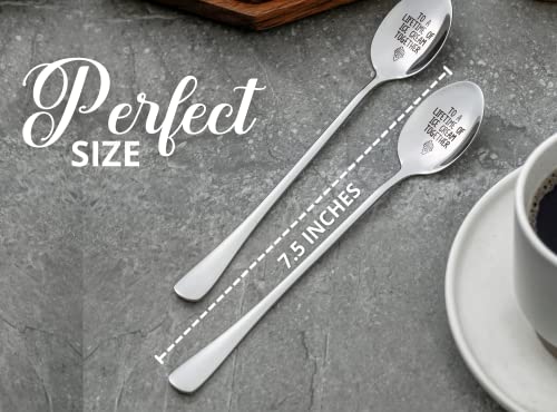 Engraved Ice Cream Spoon Gifts for Couple on Anniversary, 2 Pcs Personalized Coffee Spoon Stainless Steel, To a Lifetime of Ice Cream Together, Couple Gifts for Him and Her on Valentines Day