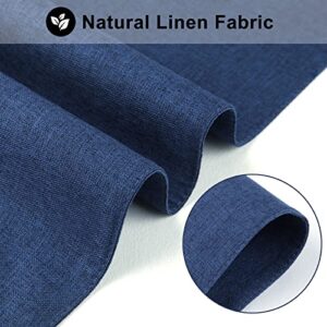 LANDVIEW Cloth Placemats Set of 6, Cotton Linen Blend Machine Washable Durable Linen Table Mats, Heat Resistant Placemats Wrinkle Free Place Mats for Dining Table, Easy to Clean (Navy Blue, 6)