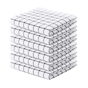 fintale 100% cotton dish cloths - soft, super absorbent and lint free dish towels for kitchen - perfect for drying and washing dishes - 6 pack (lattice designed, black) - 12 x 12 inches