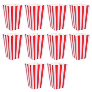 stobok popcorn boxes,classic popcorn containers paper popcorn buckets carnival red white stripes popcorn bags popcorn tubs or movie night