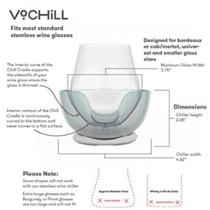 VoChill Stemless Wine Glass Chiller | Keep the Chill In Your Glass | New Wine Accessory | Separable & Refreezable Chill Cradle | Actively Chills Stemless Glassware | Stone, Single Stemless