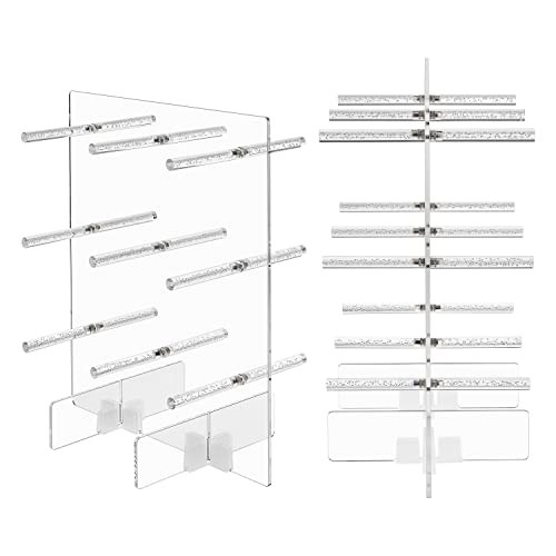 Clear Bubble Acrylic Donut Wall - Double Sided Donut Wall Display,Pretzel Holder Stand for Dessert Table, Reusable Bagel Board Tower for Party,Wedding,Birthday,Tabletop Pegboard with 18Pegs Rack 36Doughnuts by VREASK