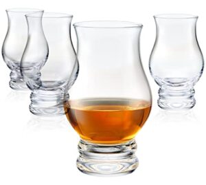 whiskey glasses set of 4 - clear shot glasses bar set - old fashioned drinking glasses gift set - brandy snifter whisky glass for liquor, scotch, bourbon, tequila, gin, tonic, cognac, vodka, cocktail