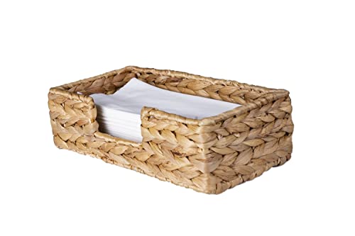 Bezoval Water Hyacinth Napkin Holders For Kitchen And Bathroom, Guest Towel Holder Tray For Bathroom, Paper Napkin Holder, Napkin Holder Flat, Wicker Bathroom Accessories, Paper Hand Towel Holder