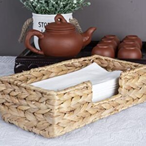 Bezoval Water Hyacinth Napkin Holders For Kitchen And Bathroom, Guest Towel Holder Tray For Bathroom, Paper Napkin Holder, Napkin Holder Flat, Wicker Bathroom Accessories, Paper Hand Towel Holder