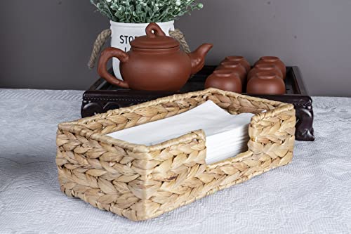 Bezoval Water Hyacinth Napkin Holders For Kitchen And Bathroom, Guest Towel Holder Tray For Bathroom, Paper Napkin Holder, Napkin Holder Flat, Wicker Bathroom Accessories, Paper Hand Towel Holder