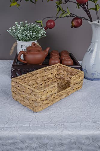 Bezoval Water Hyacinth Napkin Holders For Kitchen And Bathroom, Guest Towel Holder Tray For Bathroom, Paper Napkin Holder, Napkin Holder Flat, Wicker Bathroom Accessories, Paper Hand Towel Holder