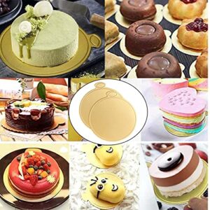 100 Pcs 3 Inch Mini Cake Boards Mousse Cupcake Base, Gold 8cm