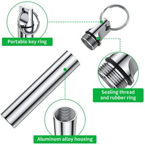 4 Pieces Metal Portable Toothpick Holder, aluminum alloy Pocket Toothpick Holder Aluminum Waterproof Case Toothpick Container with Keychain for Outdoor Picnic and Camping(Silver, Black)