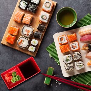 14 Pcs Dual Soy Sauce Dish Melamine Dual Dipping Bowls Divided Serving Tray Wasabi Sushi Dipping Plates Two Compartments Plate Appetizer Serving Tray for Restaurant Kitchen Appetizers Nuts Cheese