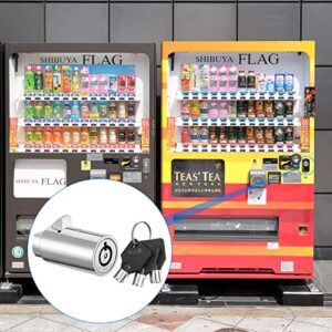 4 Pcs Vending Machine Lock with Tubular Keyway Fits Most T Handle Locks (Keyed Alike) High Security Vending Machine Lock with Keys for Candy Snack Soda Pepsi Machine