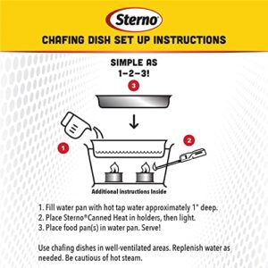 Sterno Party Pack Disposable Aluminum Chafing Dish Buffet Set with Green Canned Heat Warmers, Wire Racks, Foil Pans, and Serving Utensils, 3 Pack, Silver