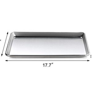 New Star Foodservice 537232 Commercial-Grade 18-Gauge Aluminum Sheet Pan/Bun Pan, 13" L x 18" W x 1" H (Half Size) | Measure Oven (Recommended)