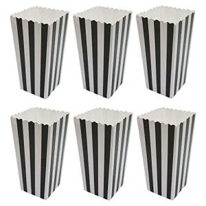 36 pcs popcorn boxes mini paper popcorn box cardboard popcorn container for party, white and black stripes