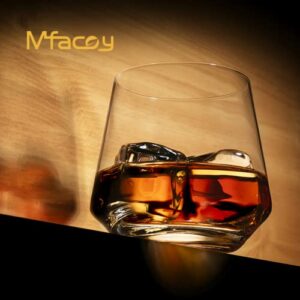 Mfacoy Drinking Glasses Set of 8-4 Tall Glass Cups 18 oz & 4 Short Stemless Wine Glasses 13 oz, Highball Glasses, Glassware Sets for Cocktail, Beer, Wine, Whiskey, Water & Juice Drinkware