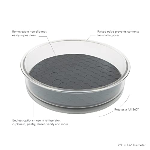 Spectrum Hexa Small Lazy Susan - Revolving Storage Tray for Refrigerator, Pantry, Cabinet, Table, & Shelf Organization/Perfect for Spices, Condiments, Produce, & More