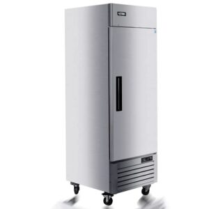 kitma 28" commercial freezer, single door stainless steel reach-in freezer with 3 adjustable shelves for restaurants, 23 cu. ft (-8°f – 0°f)