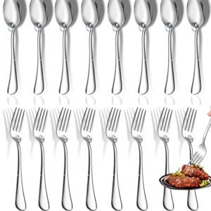 Spoons and Forks Set, Set of 16 Top Food Grade Stainless Steel Forks and Spoons Silverware Set,Kitchen Utensil Set of Forks (8 Inch) and Spoons (6.69 Inch) Cutlery Set, Mirror Finish & Dishwasher Safe