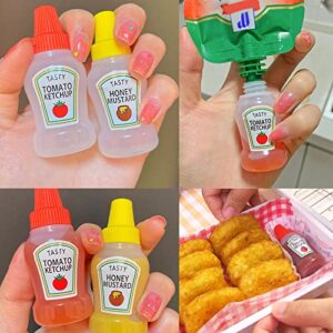 Niurewan 8 Pcs Mini Ketchup Bottles,25ml Condiment Squeeze Bottle,Plastic Portable Containers Bottle for Adults,Office,Lunchbox,Picnic,Oil,Soy Sauce,Honey,Salad Dressing